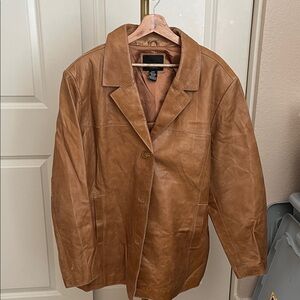 Mossimo Supply Co. Brown Leather Trench Coat
